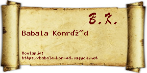 Babala Konrád névjegykártya